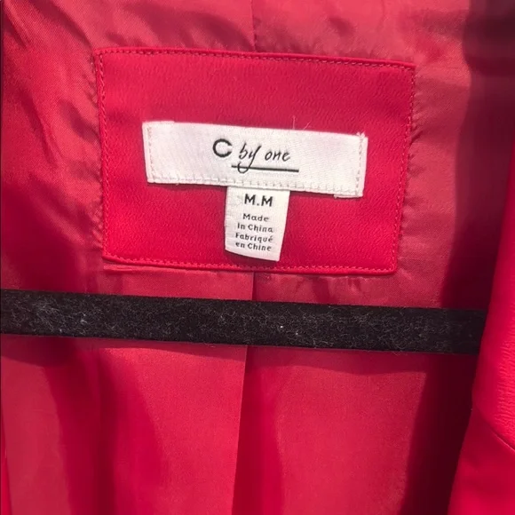 C By One Silky Women's Vibrant Red Blazer - Picture 2 of 2